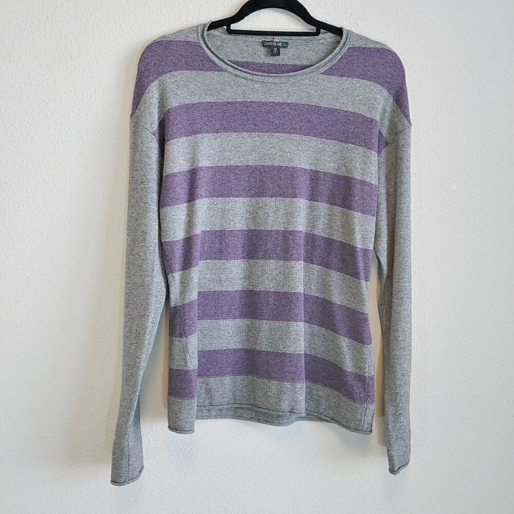 Lafayette 148 New York Women's Striped Pullover Virgin Wool Blend Sweater Sz M